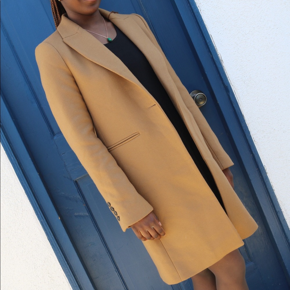 ZARA MANTECO WOOL CAMEL MASCULINE COAT